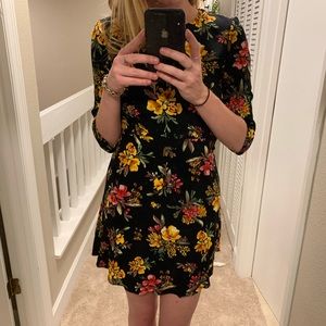 Zara Basic Tropical Dress 3/4 length sleeves
